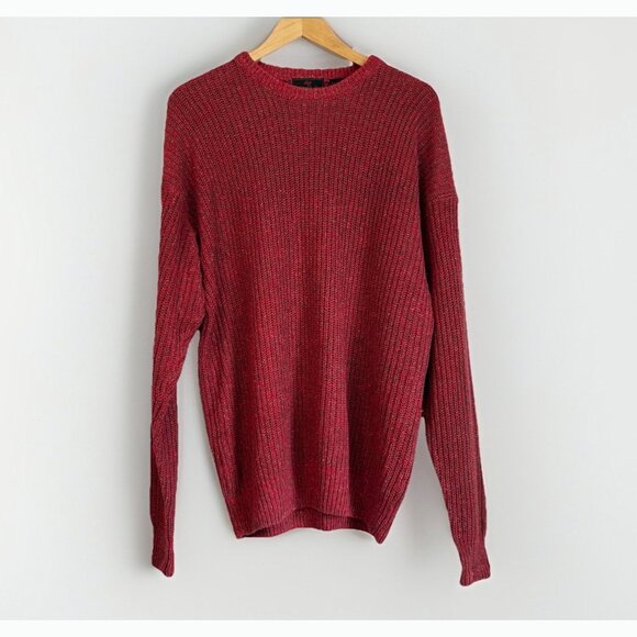 Vintage Abercrombie Fitch 80s Men’s Silk Sweater SZ XL Red Heavyweight Preppy - Picture 1 of 7
